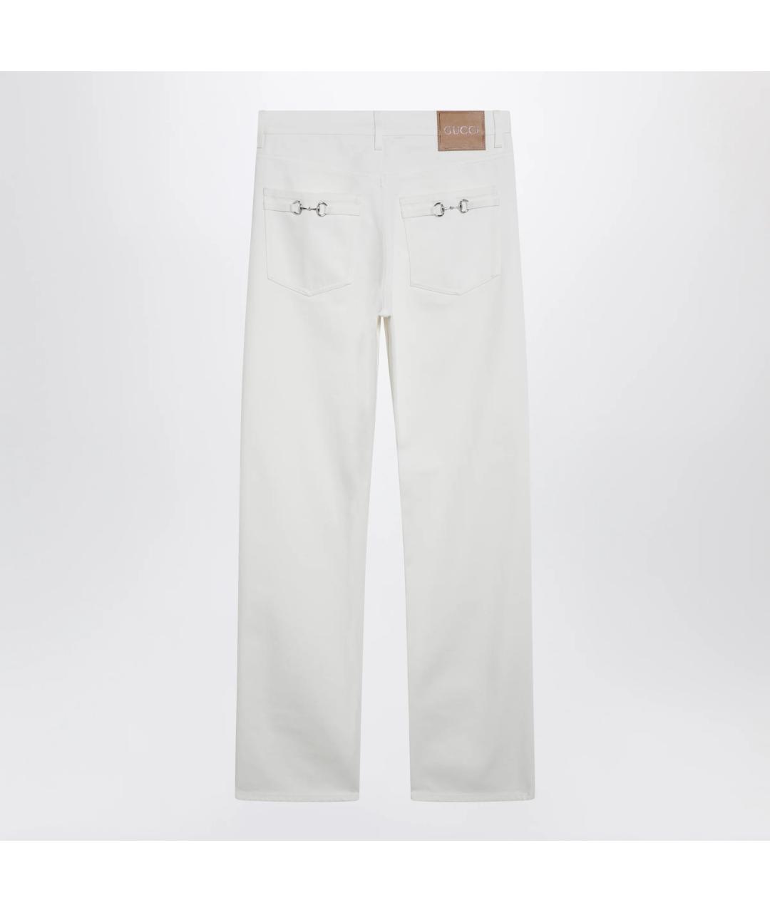 GUCCI Белые хлопковые прямые джинсы, фото 2