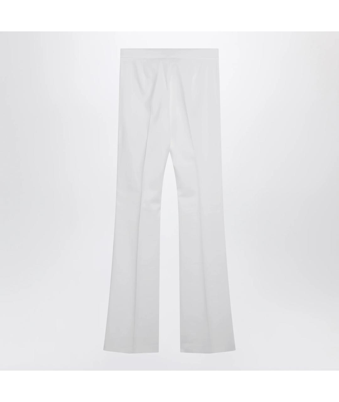 MAX MARA Белые хлопковые прямые брюки, фото 2