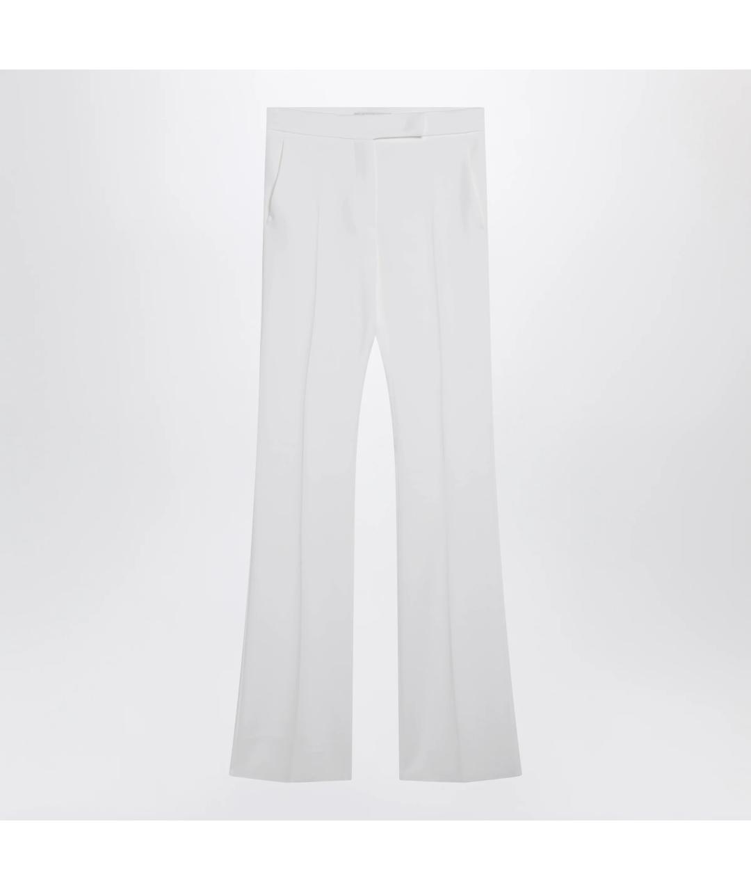 MAX MARA Белые хлопковые прямые брюки, фото 3