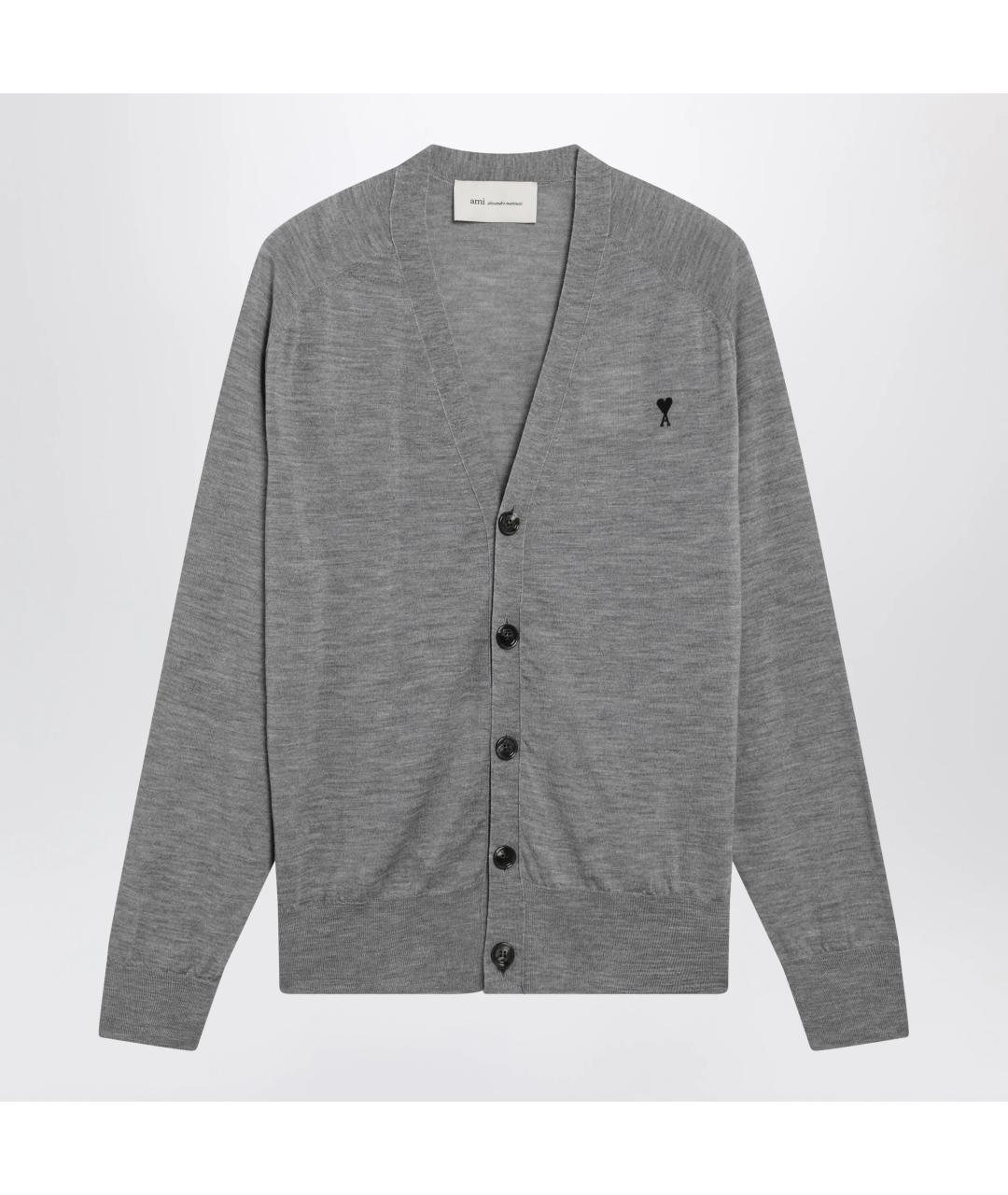 Ami Paris Серый шерстяной кардиган, фото 3