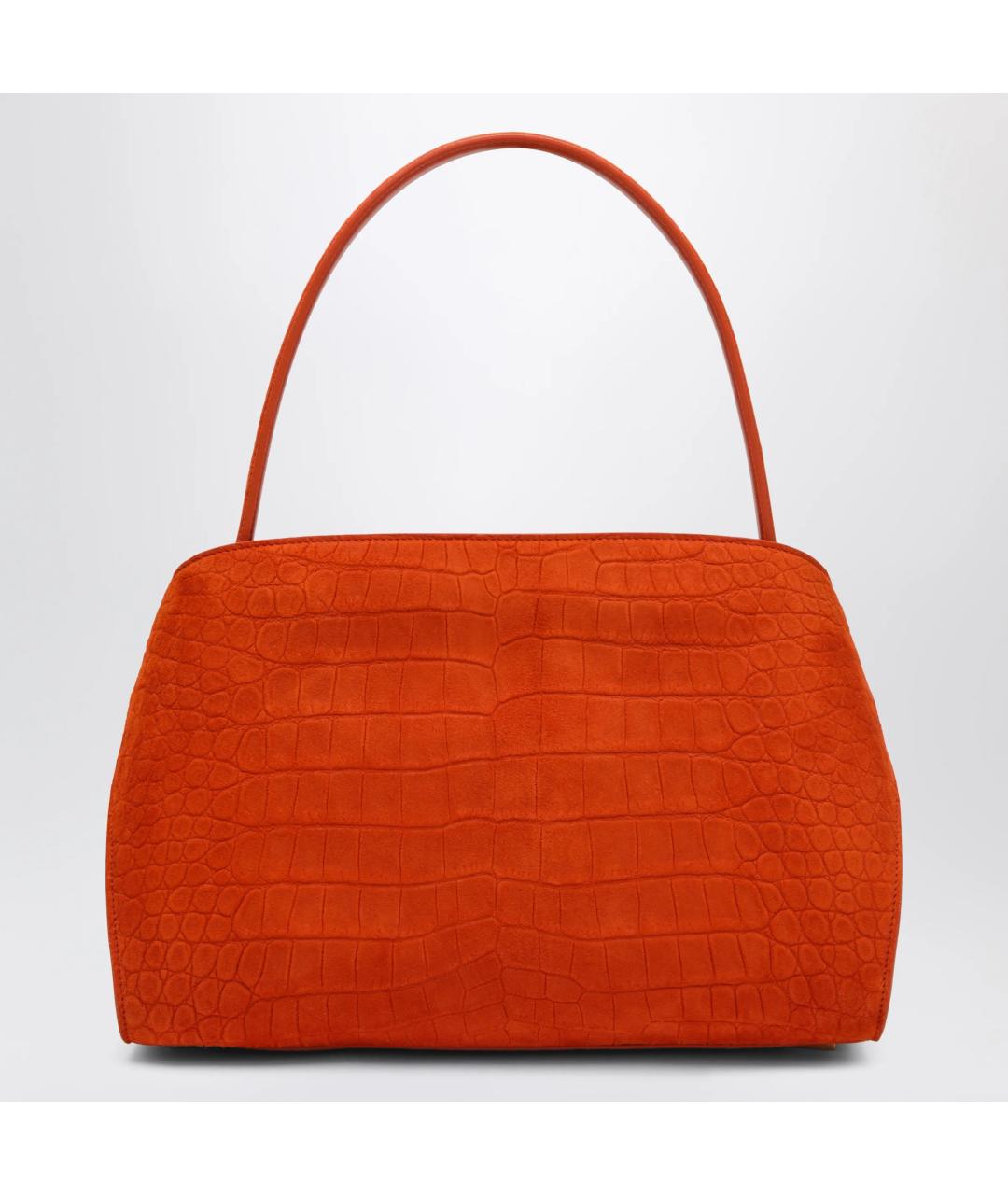 FERRAGAMO Оранжевая замшевая сумка тоут, фото 2