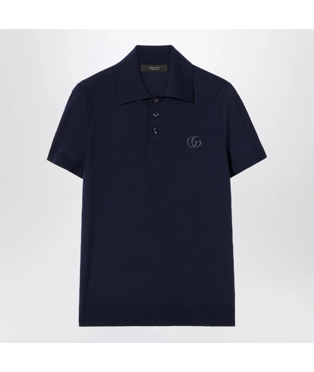 GUCCI Темно-синее поло с коротким рукавом, фото 3