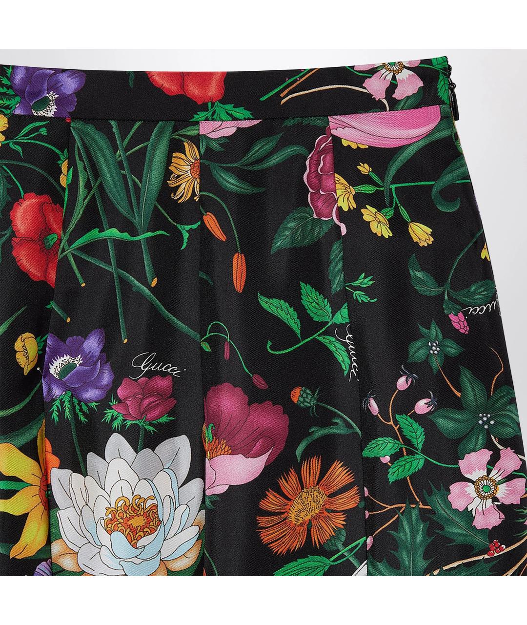 GUCCI Мульти шелковая юбка миди, фото 2