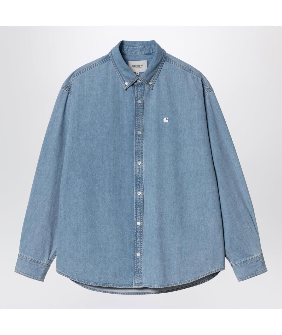 CARHARTT WIP Синяя хлопковая кэжуал рубашка, фото 3