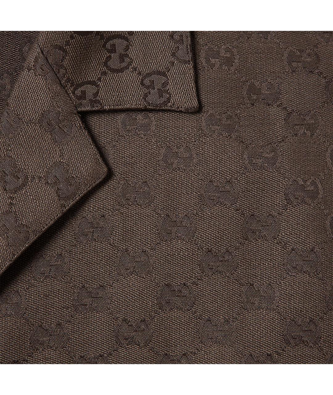 GUCCI Коричневая льняная кэжуал рубашка, фото 2