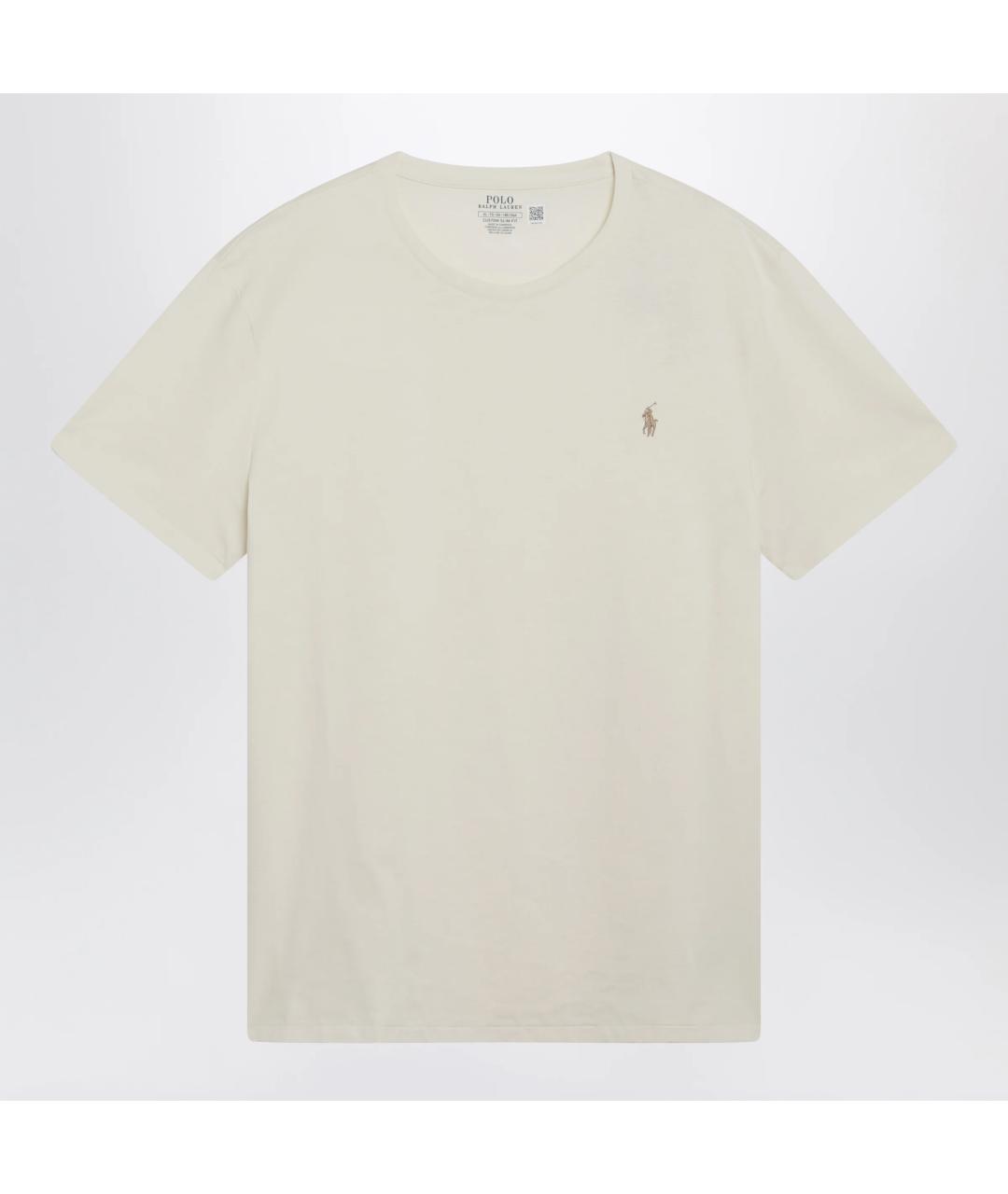 POLO RALPH LAUREN Бежевая хлопковая футболка, фото 3