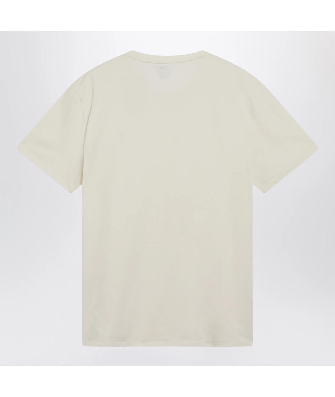 POLO RALPH LAUREN Бежевая хлопковая футболка, фото 2