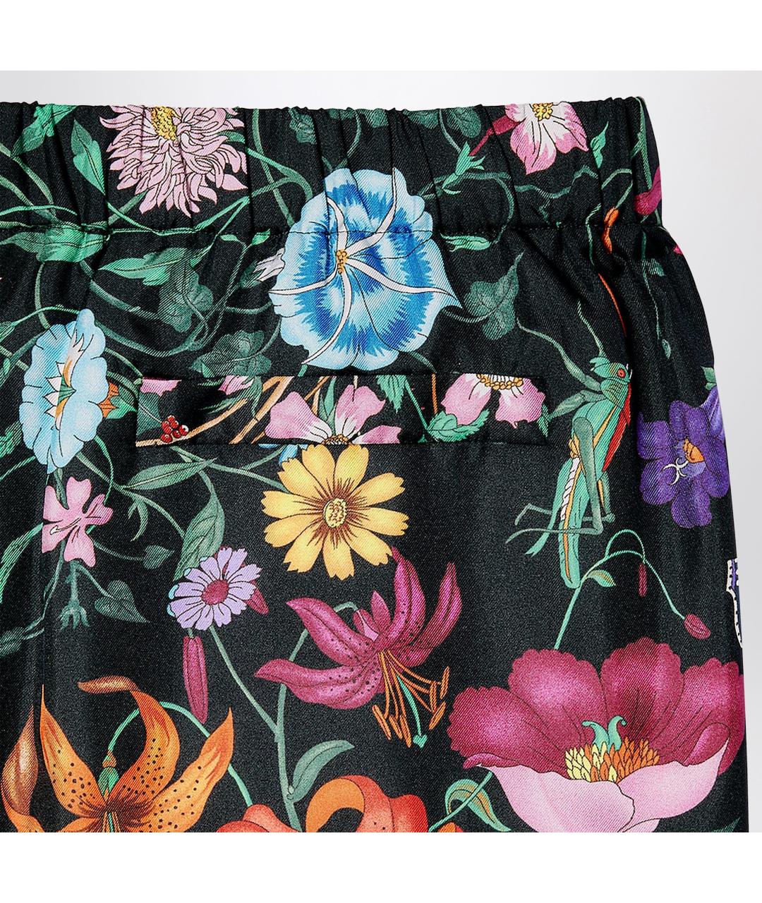 GUCCI Мульти шелковые прямые брюки, фото 2