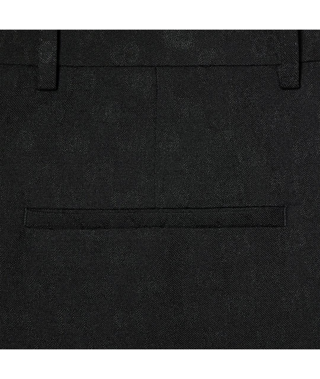 GUCCI Черные шерстяные повседневные брюки, фото 2