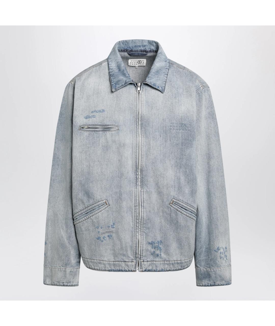 MM6 MAISON MARGIELA Голубая хлопковая куртка, фото 3