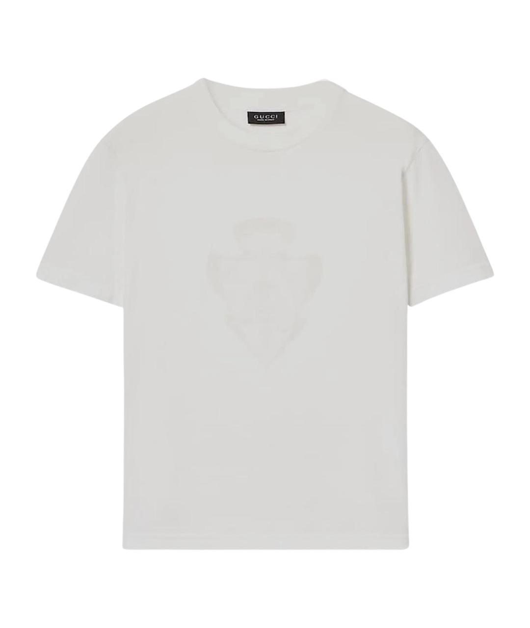 GUCCI Белая хлопковая футболка, фото 1