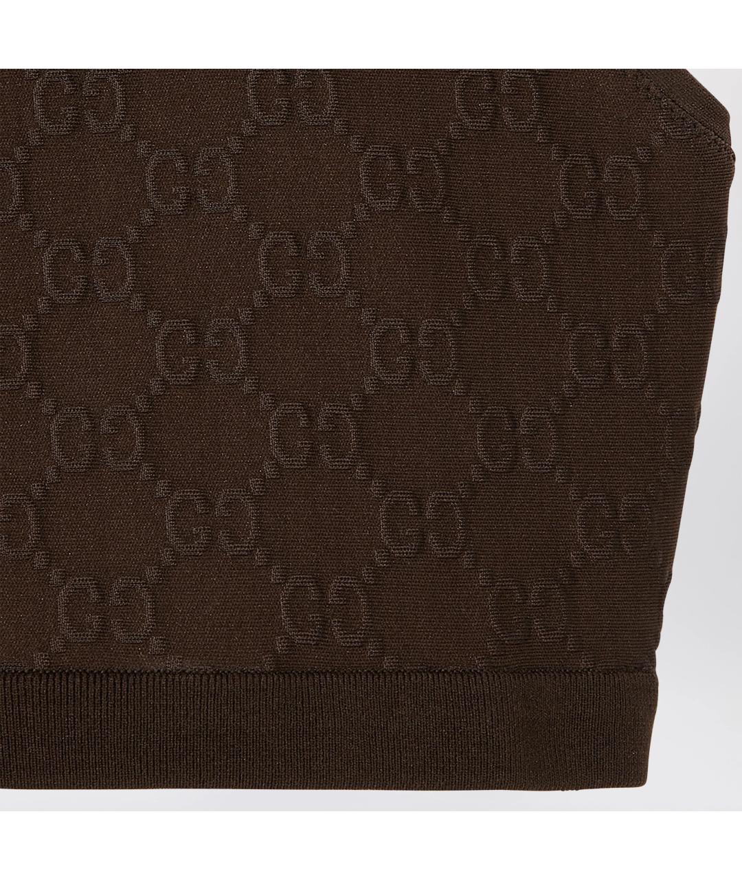 GUCCI Коричневая хлопковая майка, фото 2