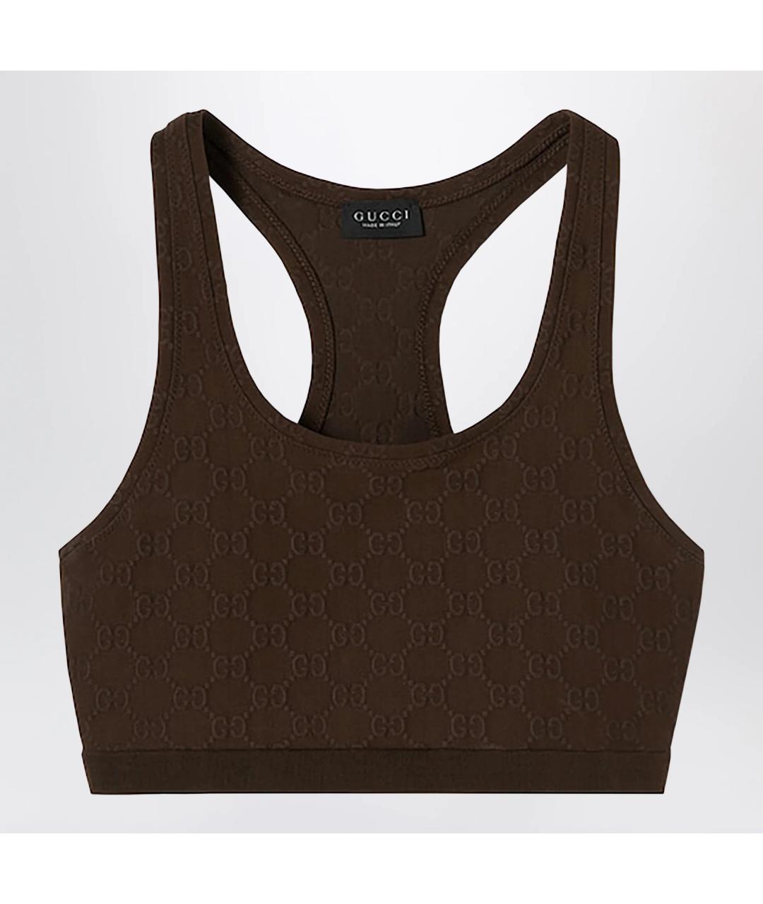 GUCCI Коричневая хлопковая майка, фото 3