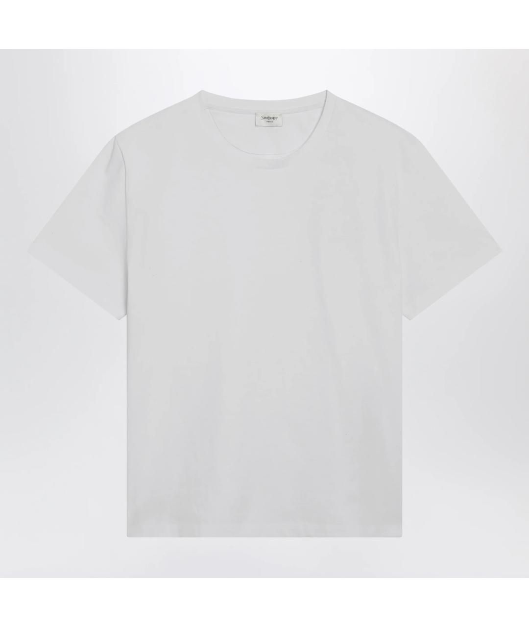 SAINT LAURENT Белая хлопковая футболка, фото 3