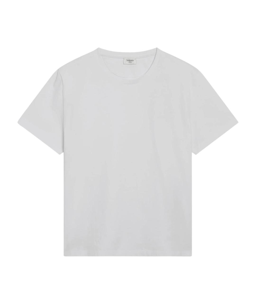 SAINT LAURENT Белая хлопковая футболка, фото 1