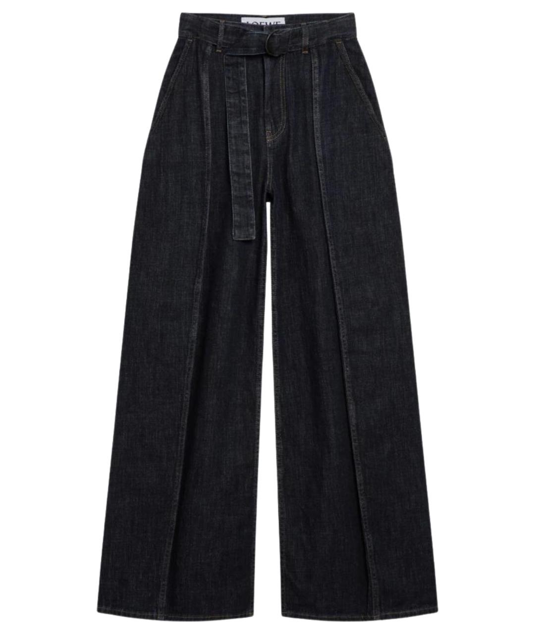 LOEWE Темно-синие хлопковые прямые джинсы, фото 1