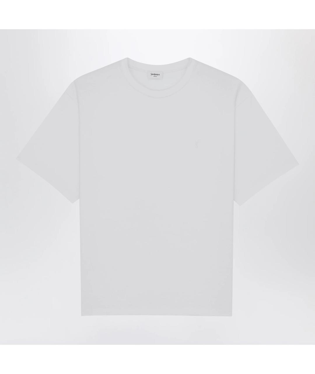 SAINT LAURENT Белая хлопковая футболка, фото 3