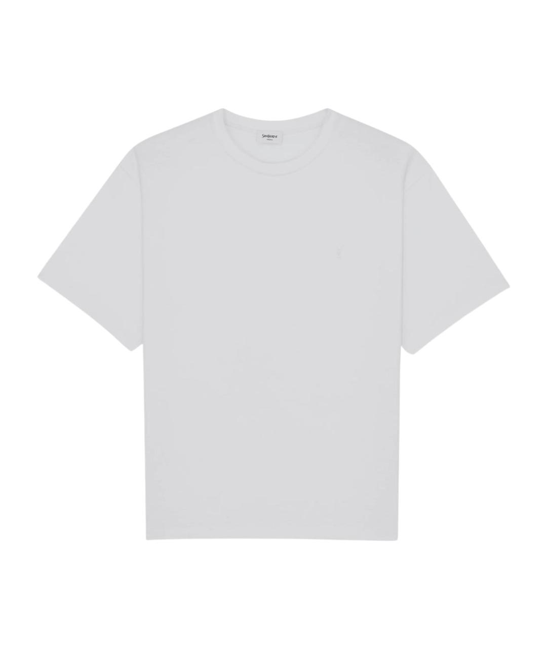 SAINT LAURENT Белая хлопковая футболка, фото 1