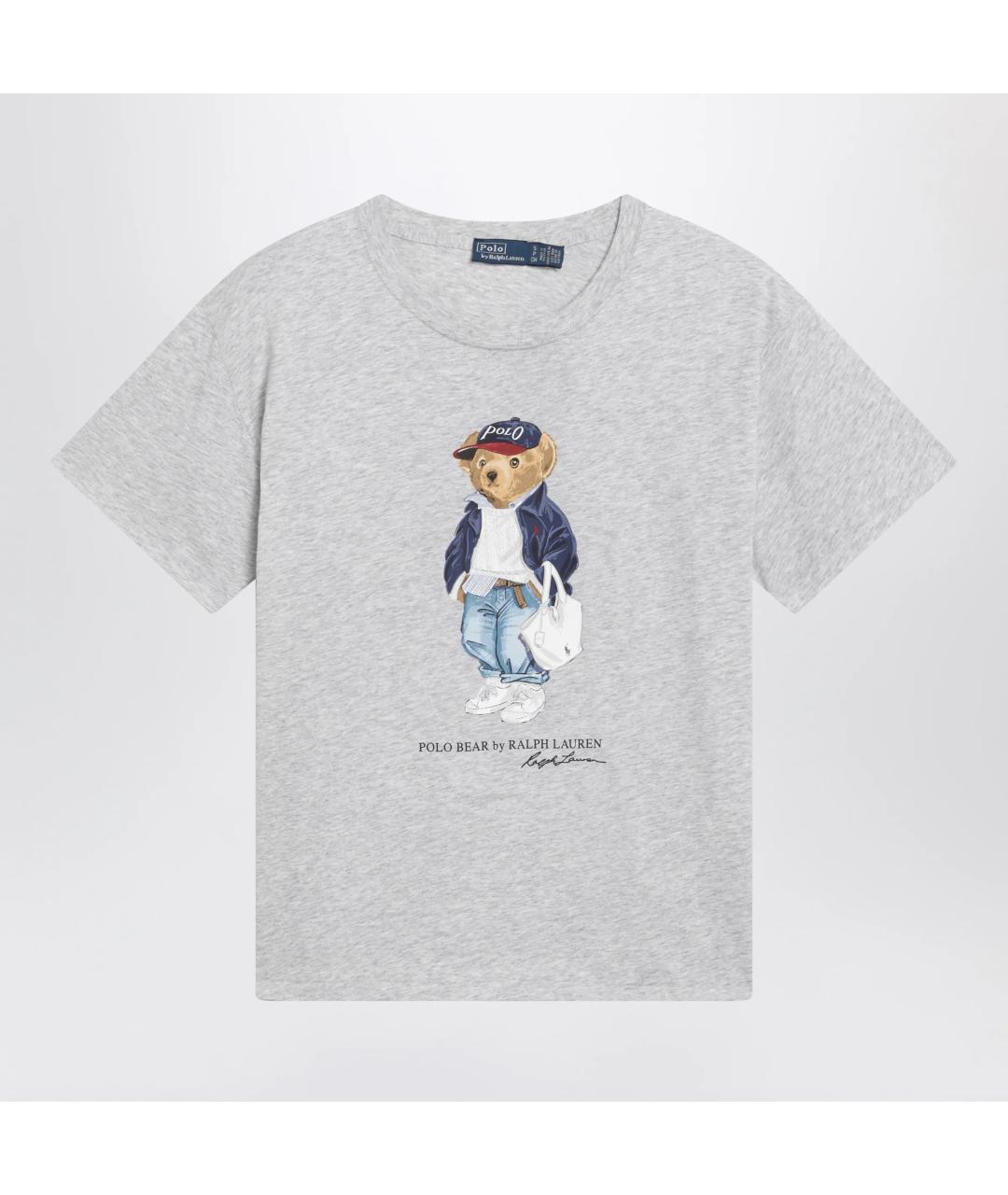 POLO RALPH LAUREN Серая хлопковая футболка, фото 3