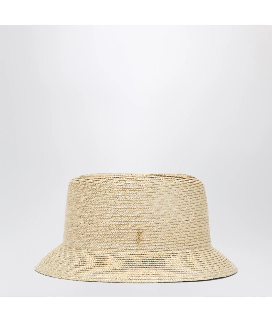 SAINT LAURENT Бежевая соломенная шляпа, фото 3
