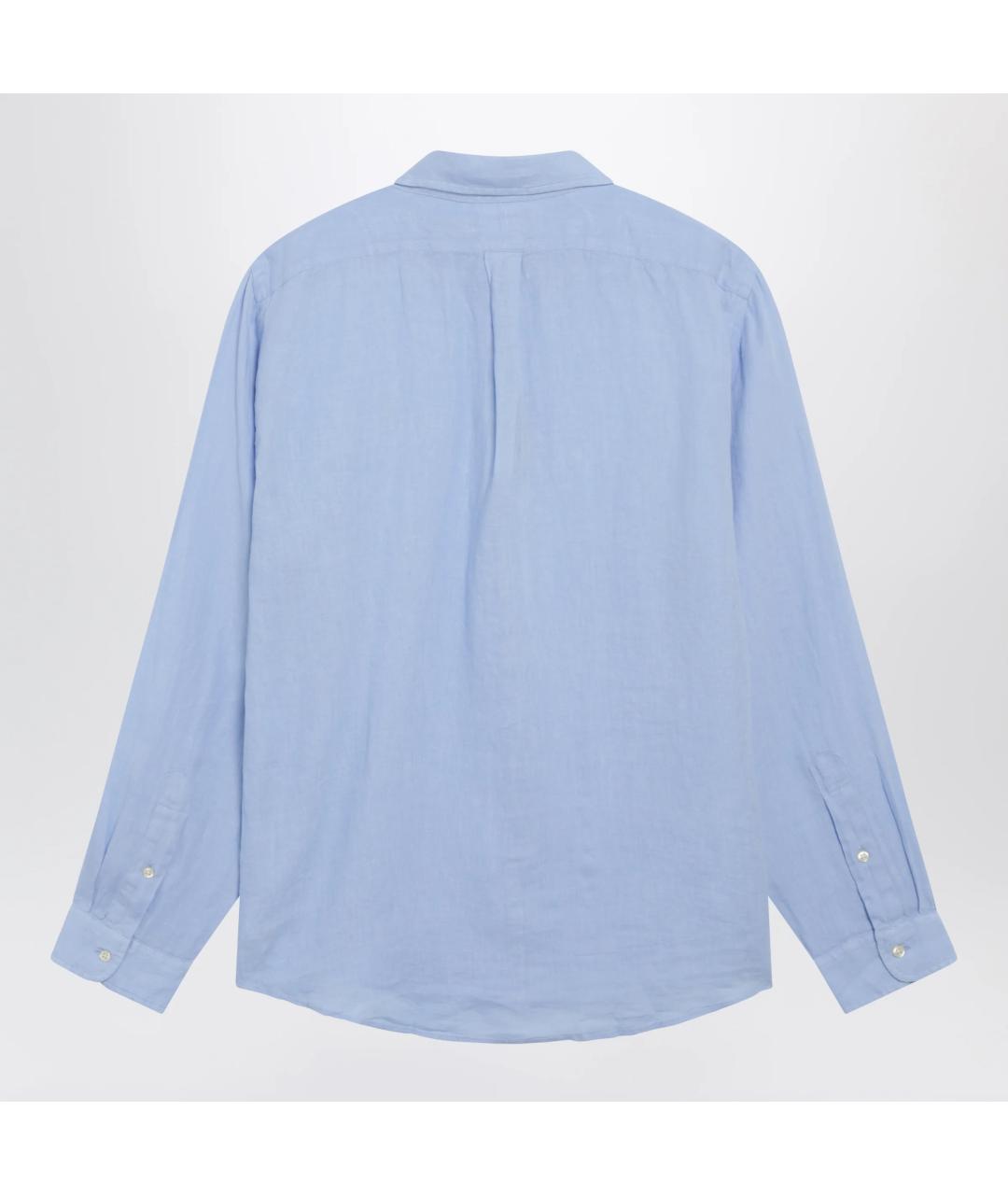 POLO RALPH LAUREN Голубая льняная кэжуал рубашка, фото 2
