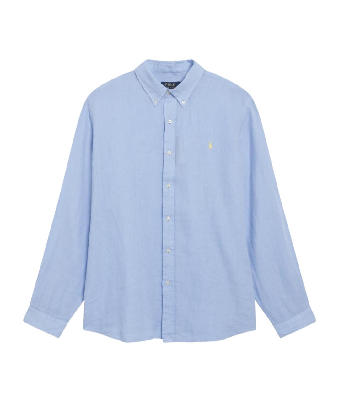 POLO RALPH LAUREN Голубая льняная кэжуал рубашка, фото 1