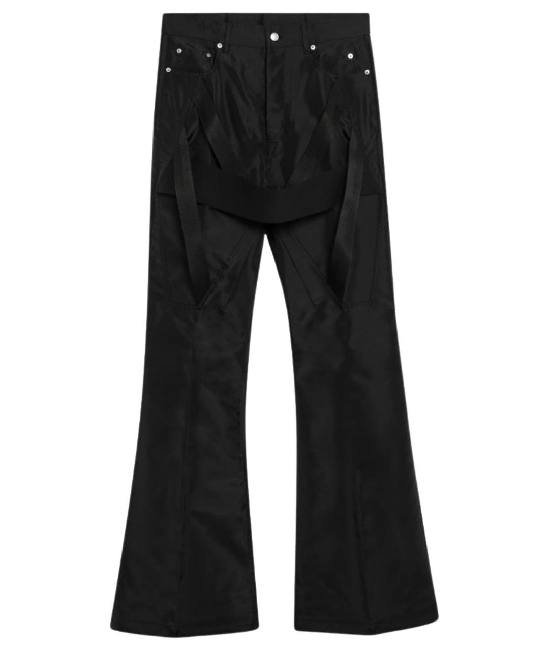 RICK OWENS Черные полиамидовые повседневные брюки, фото 1