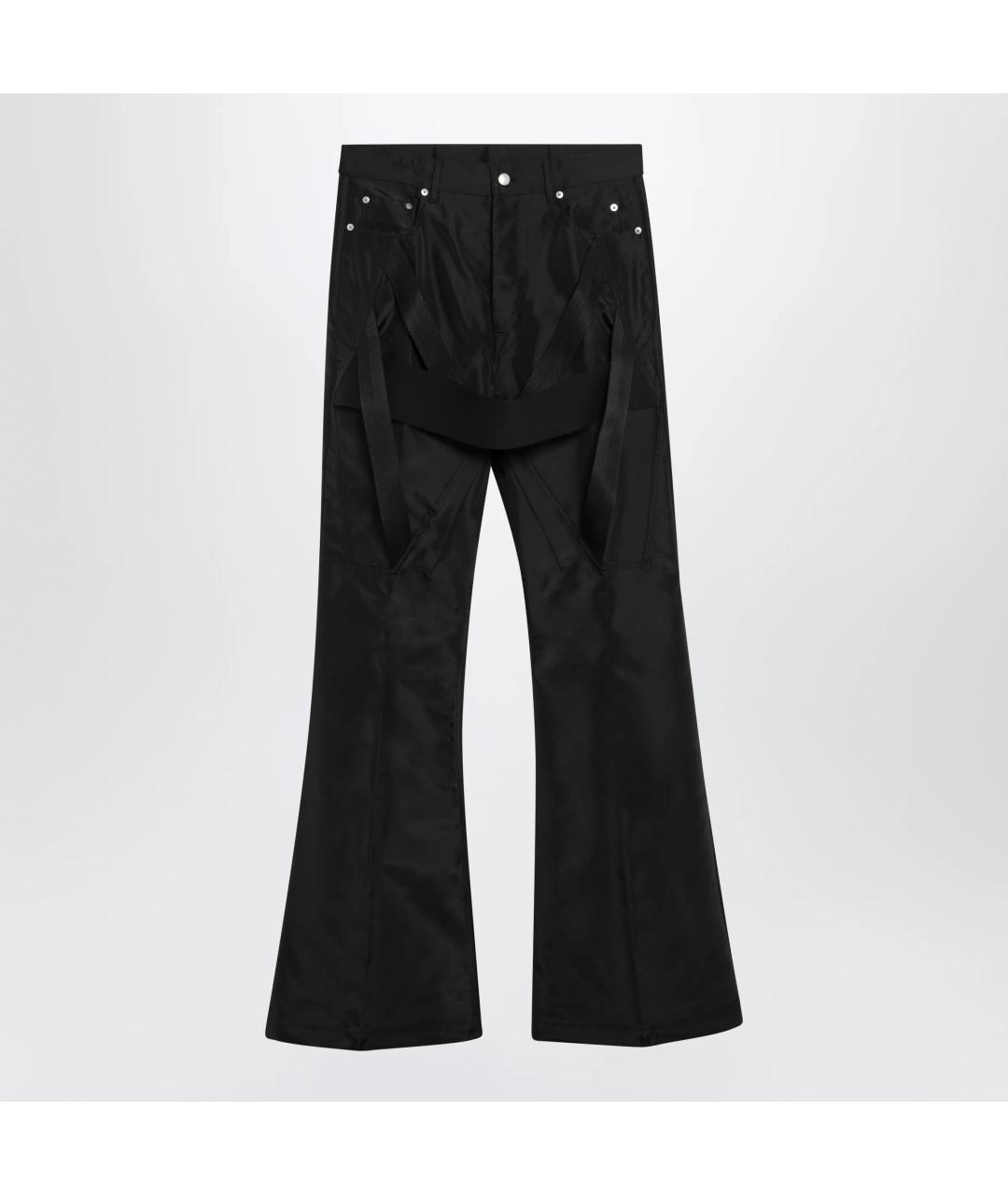 RICK OWENS Черные полиамидовые повседневные брюки, фото 3