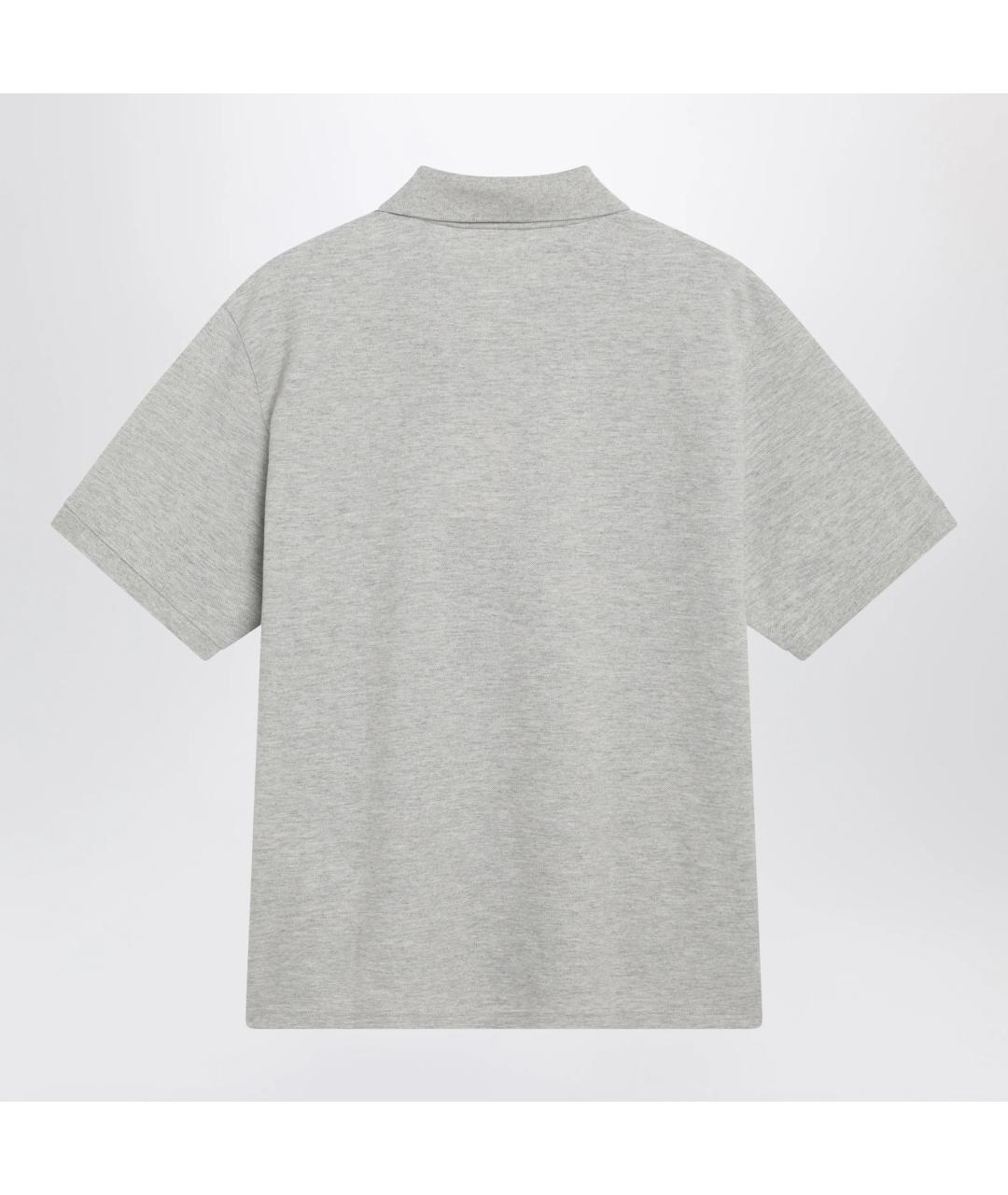 SAINT LAURENT Серое хлопковое поло с коротким рукавом, фото 2