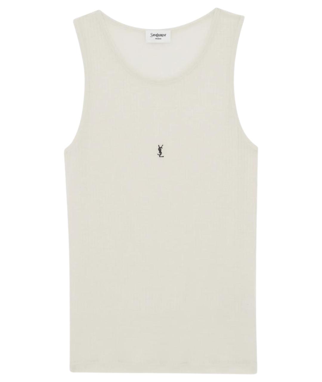 SAINT LAURENT Белая хлопковая майка, фото 1