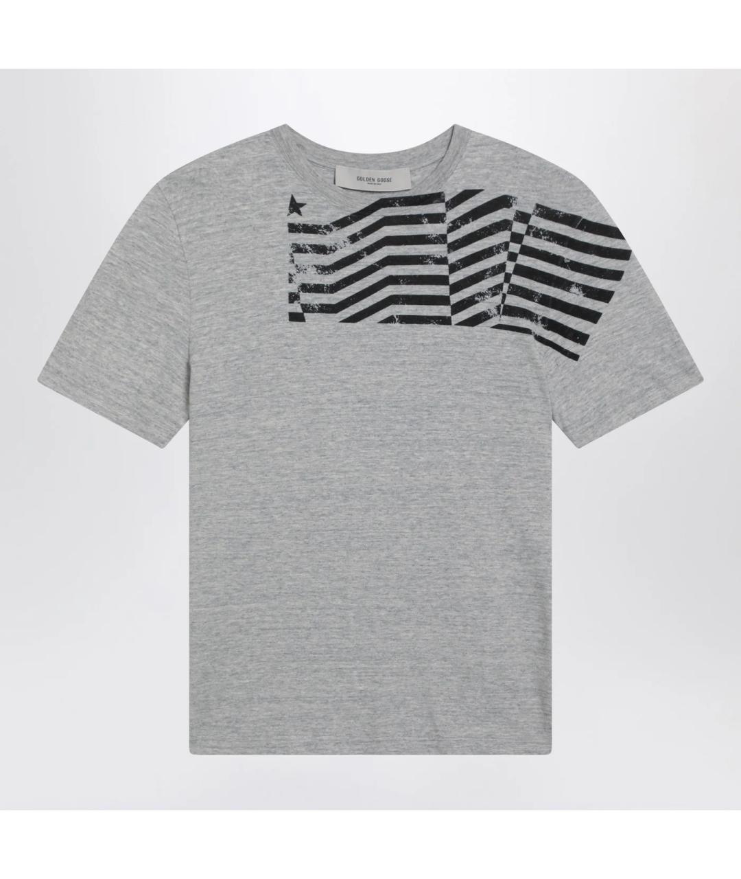 GOLDEN GOOSE DELUXE BRAND Серая хлопковая футболка, фото 3