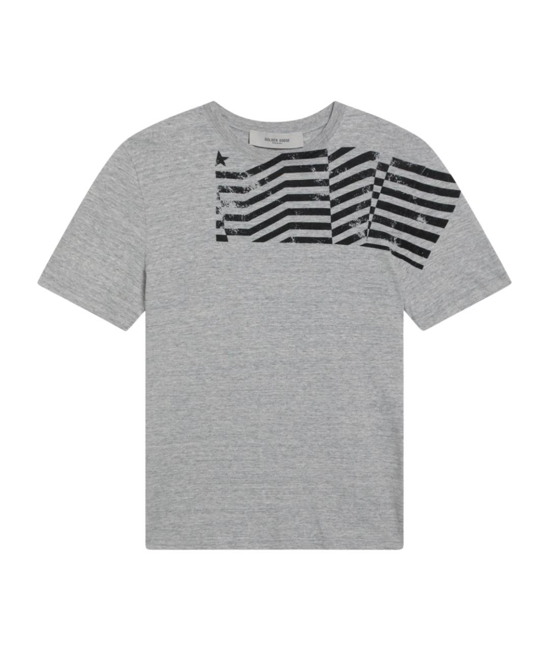 GOLDEN GOOSE DELUXE BRAND Серая хлопковая футболка, фото 1