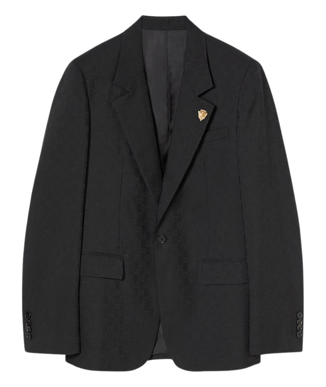 GUCCI Черный шерстяной пиджак, фото 1