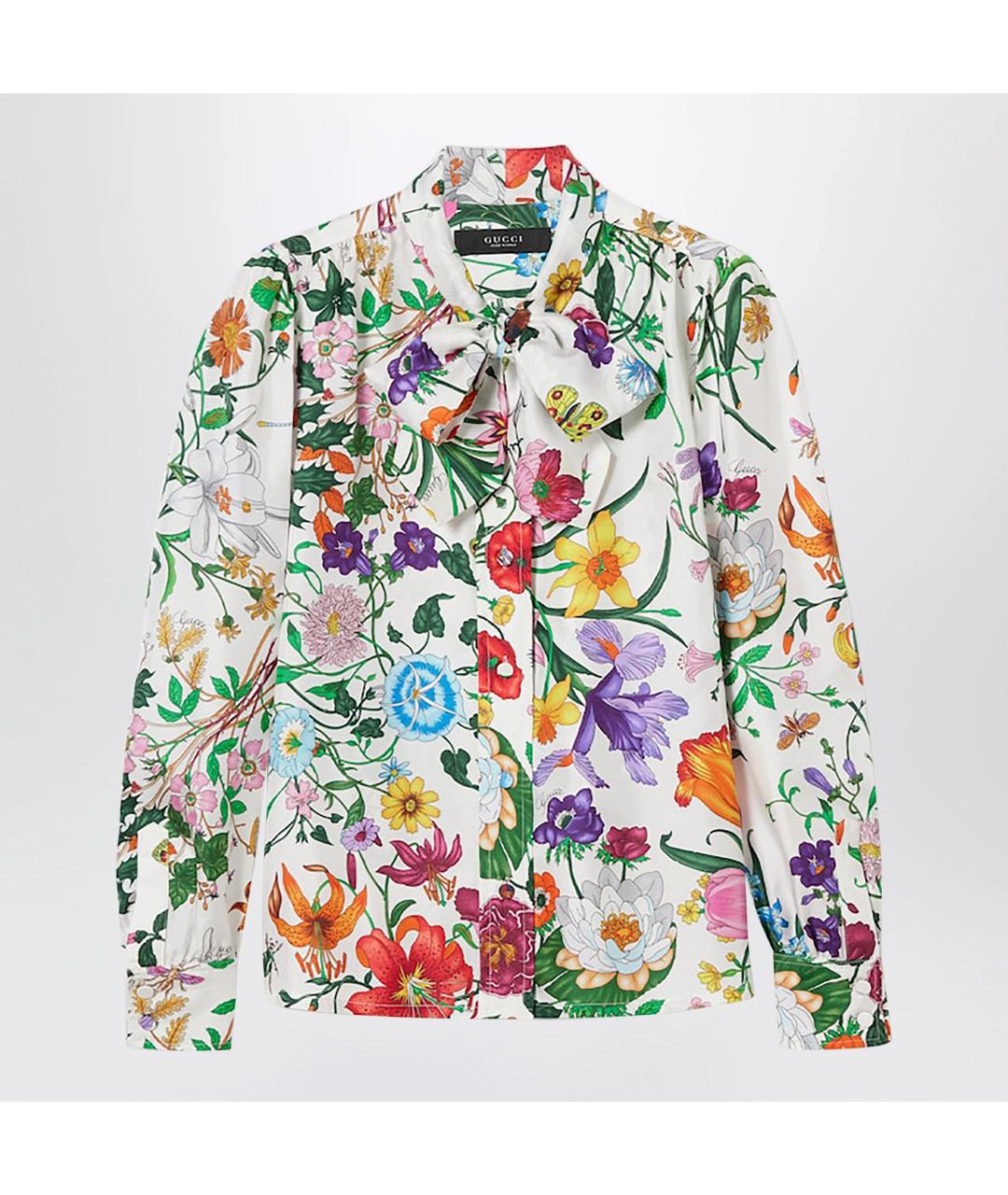 GUCCI Мульти шелковая блузы, фото 3