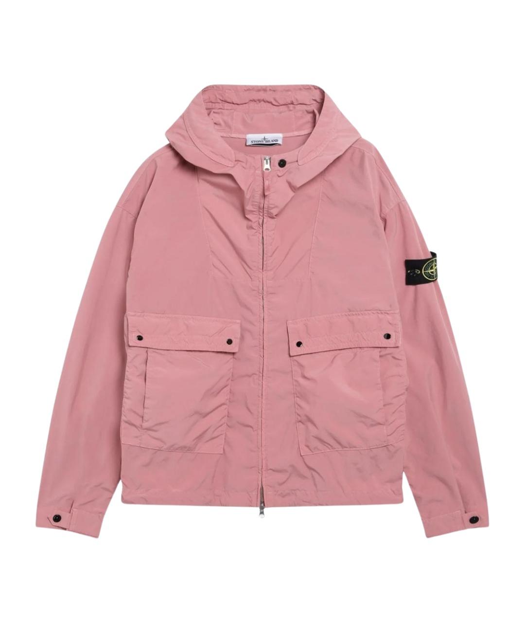 STONE ISLAND Розовая полиамидовая куртка, фото 1