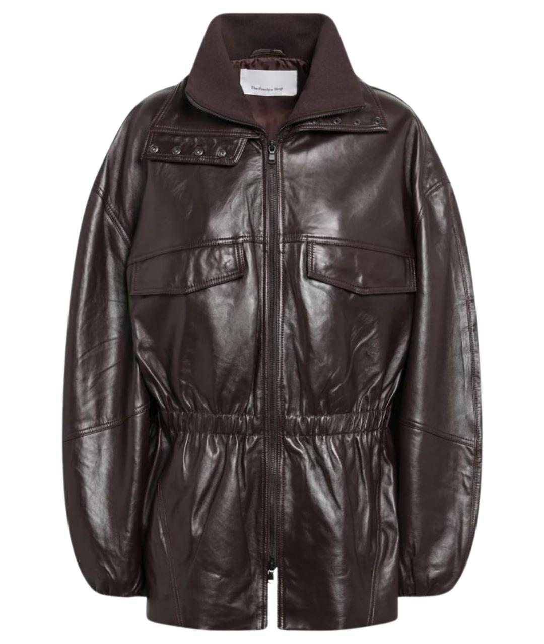 THE FRANKIE SHOP Бордовая кожаная куртка, фото 1