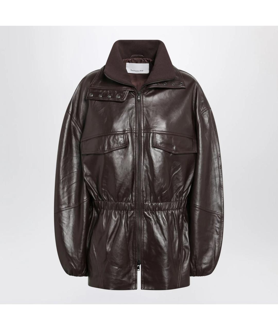 THE FRANKIE SHOP Бордовая кожаная куртка, фото 3