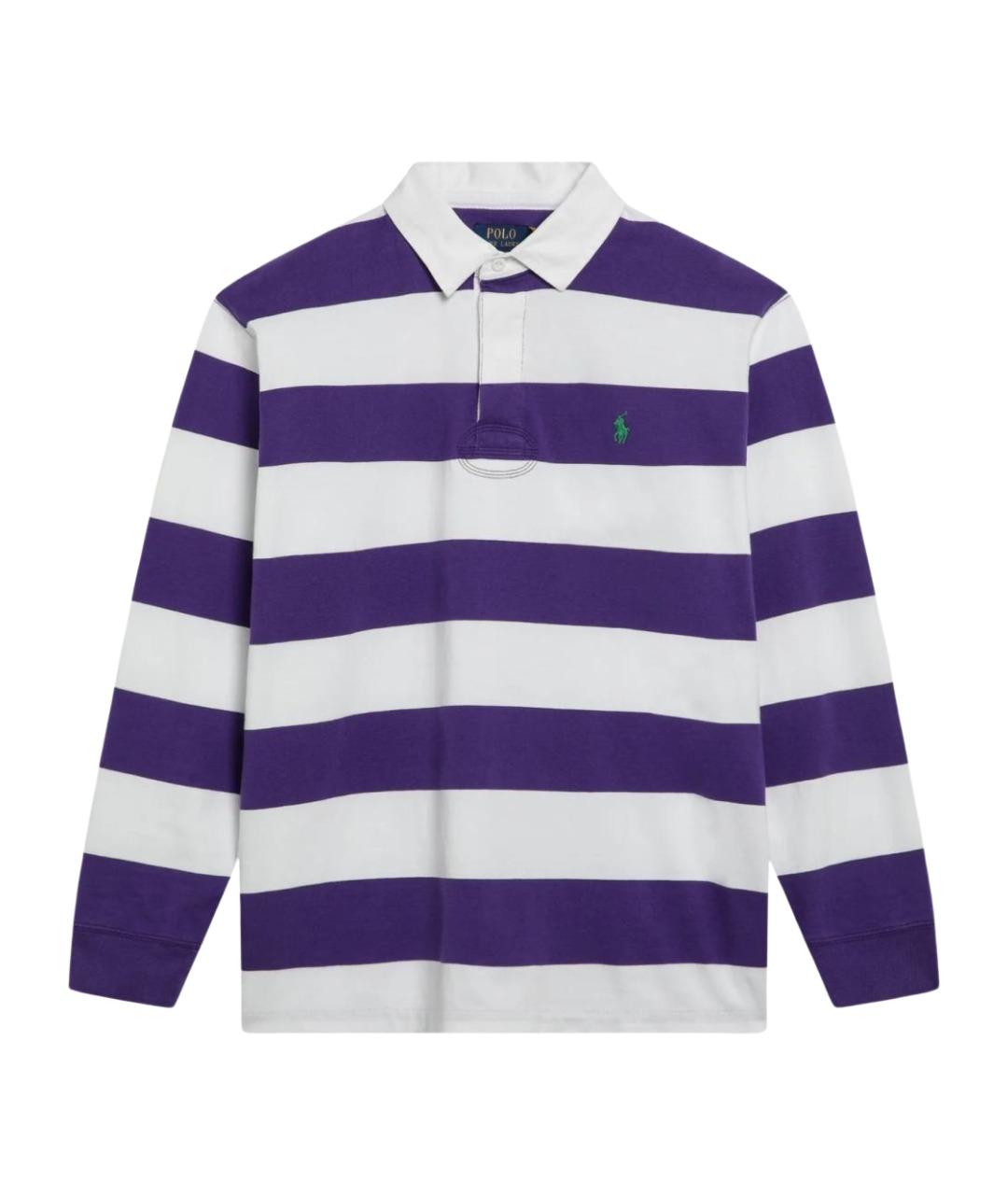 POLO RALPH LAUREN Фиолетовое хлопковое поло с длинным рукавом, фото 1