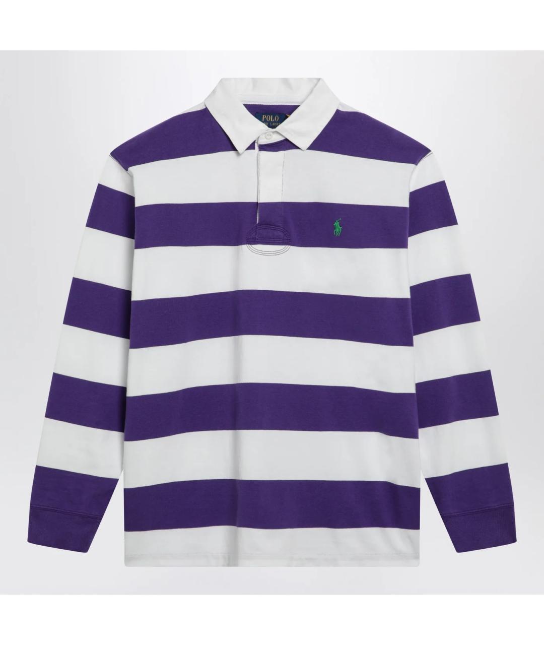 POLO RALPH LAUREN Фиолетовое хлопковое поло с длинным рукавом, фото 3
