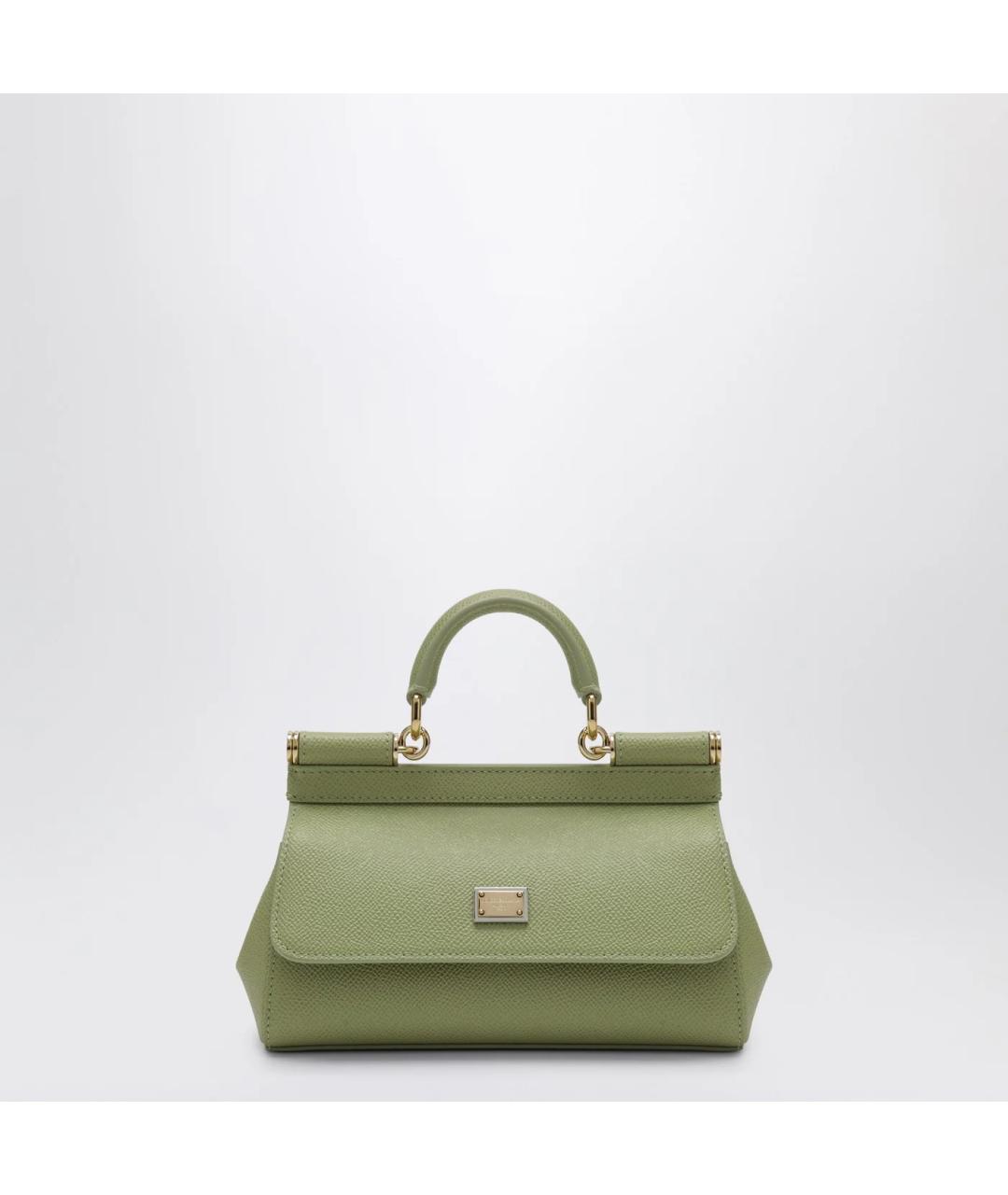 DOLCE&GABBANA Зеленая кожаная сумка тоут, фото 3