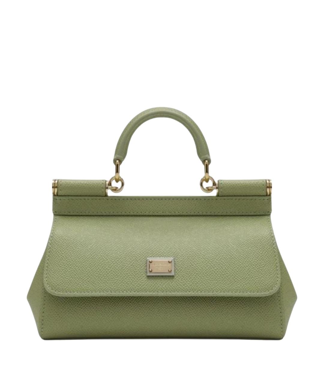 DOLCE&GABBANA Зеленая кожаная сумка тоут, фото 1