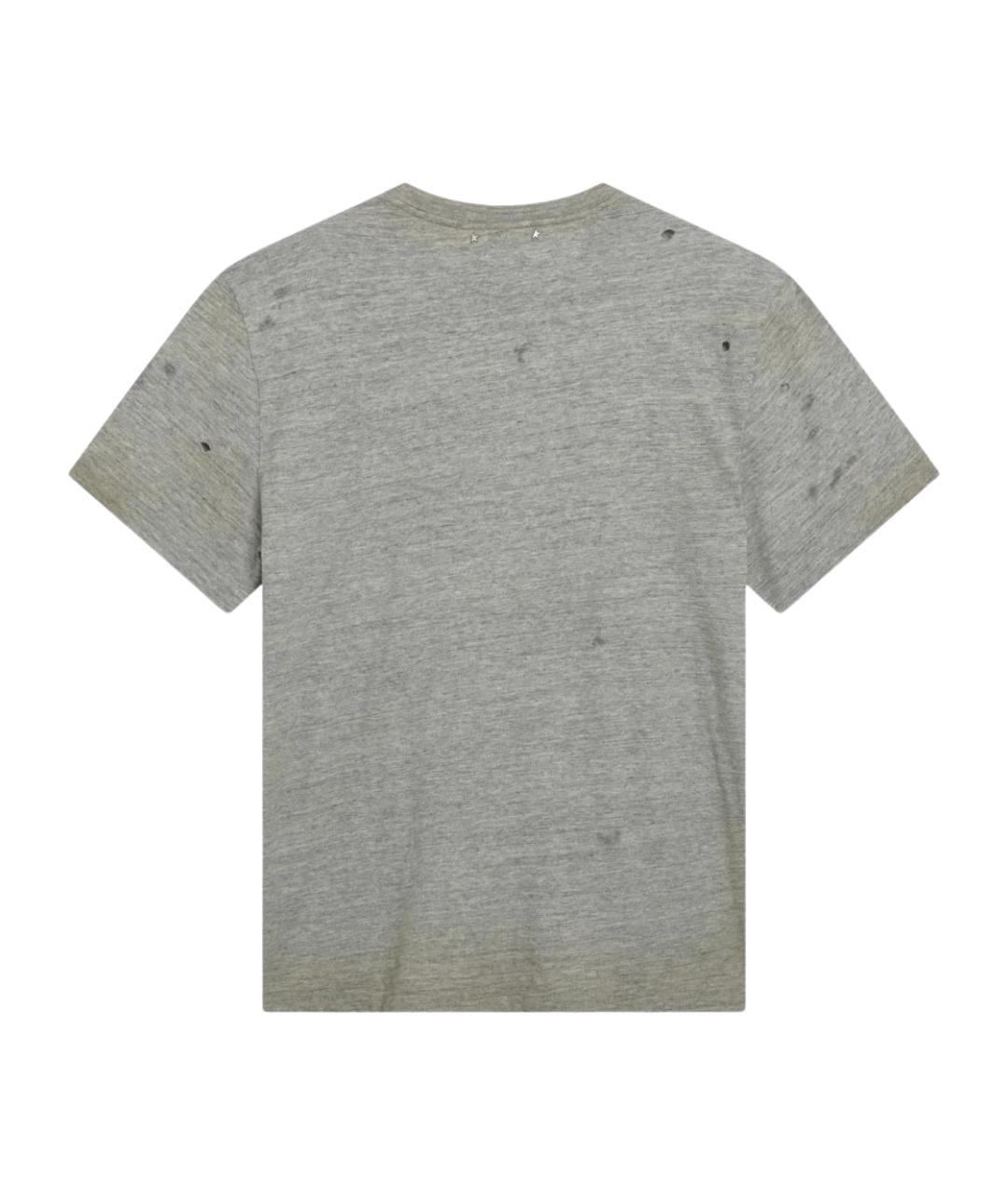 GOLDEN GOOSE DELUXE BRAND Серая хлопковая футболка, фото 2