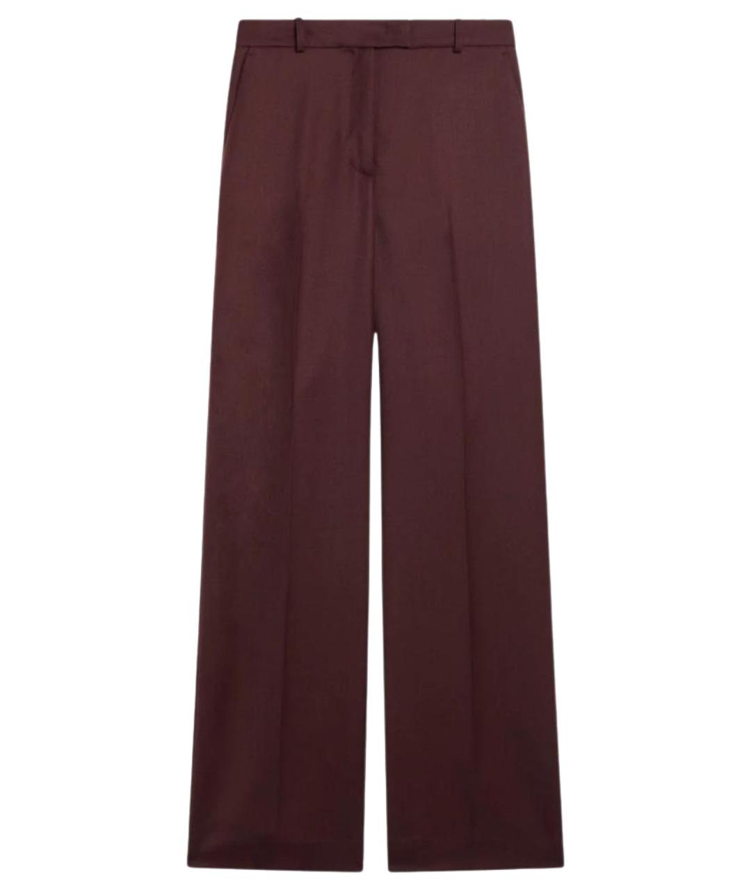 THE FRANKIE SHOP Бордовые шерстяные прямые брюки, фото 1
