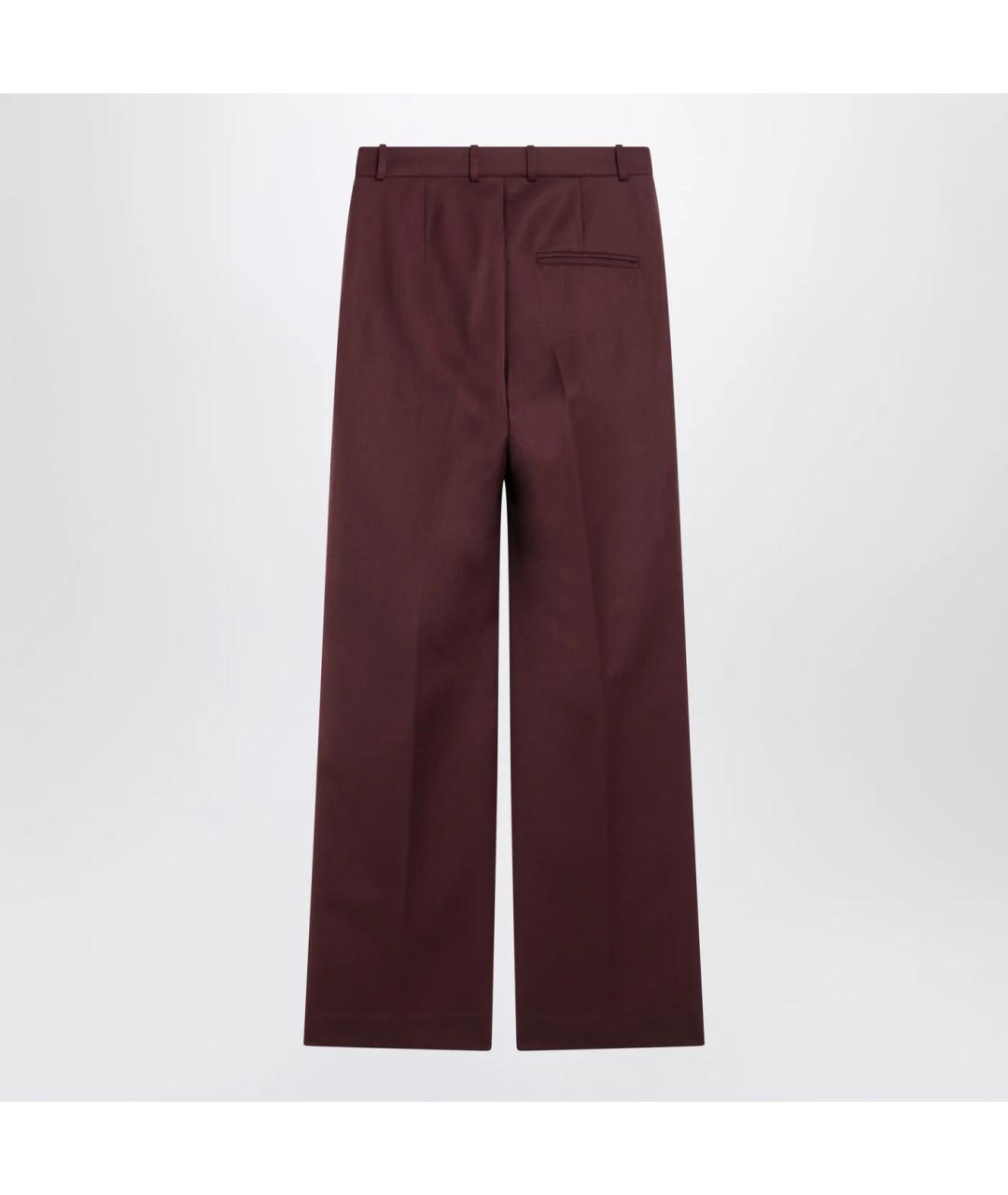 THE FRANKIE SHOP Бордовые шерстяные прямые брюки, фото 2