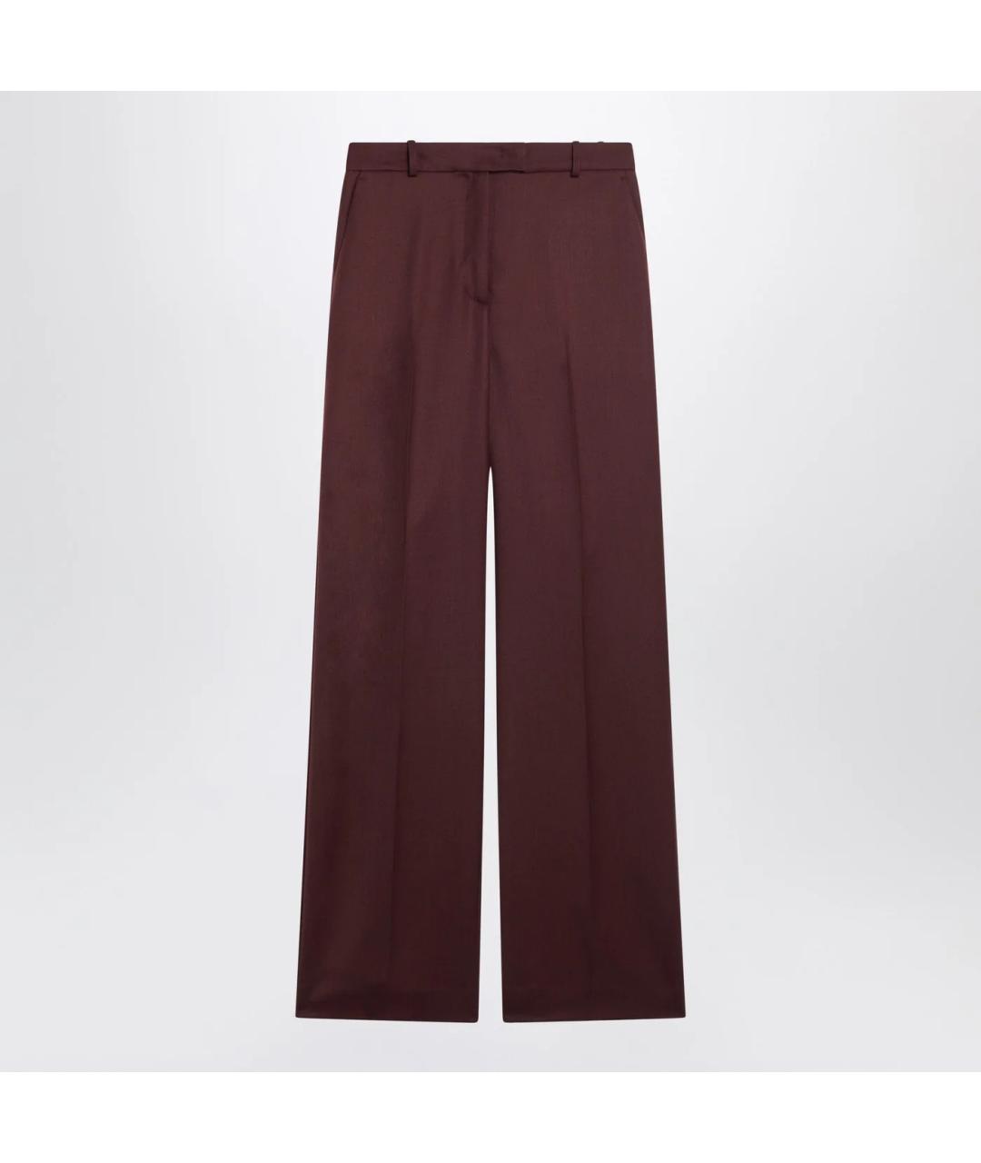 THE FRANKIE SHOP Бордовые шерстяные прямые брюки, фото 3