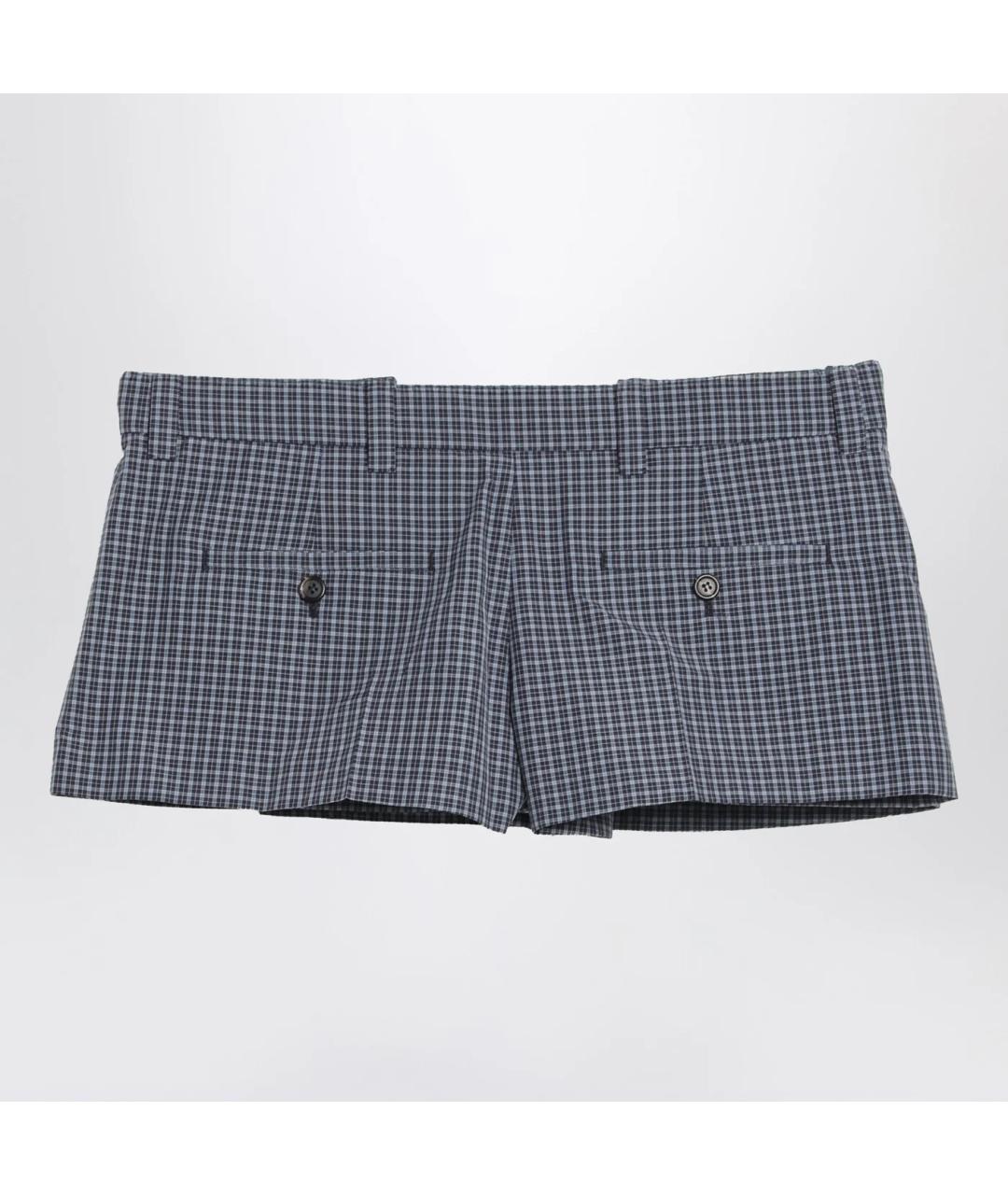 MIU MIU Синяя полиамидовая юбка-шорты, фото 2