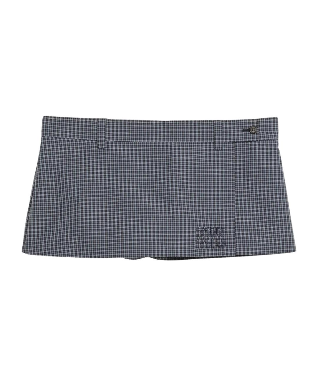 MIU MIU Синяя полиамидовая юбка-шорты, фото 1