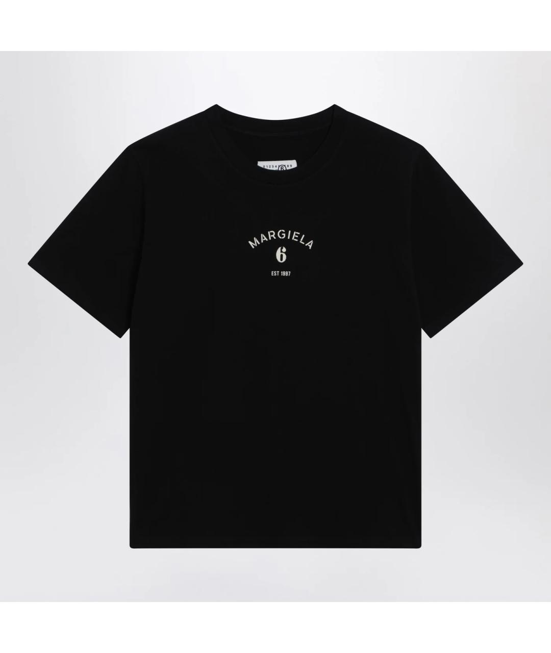 MM6 MAISON MARGIELA Черная хлопковая футболка, фото 3