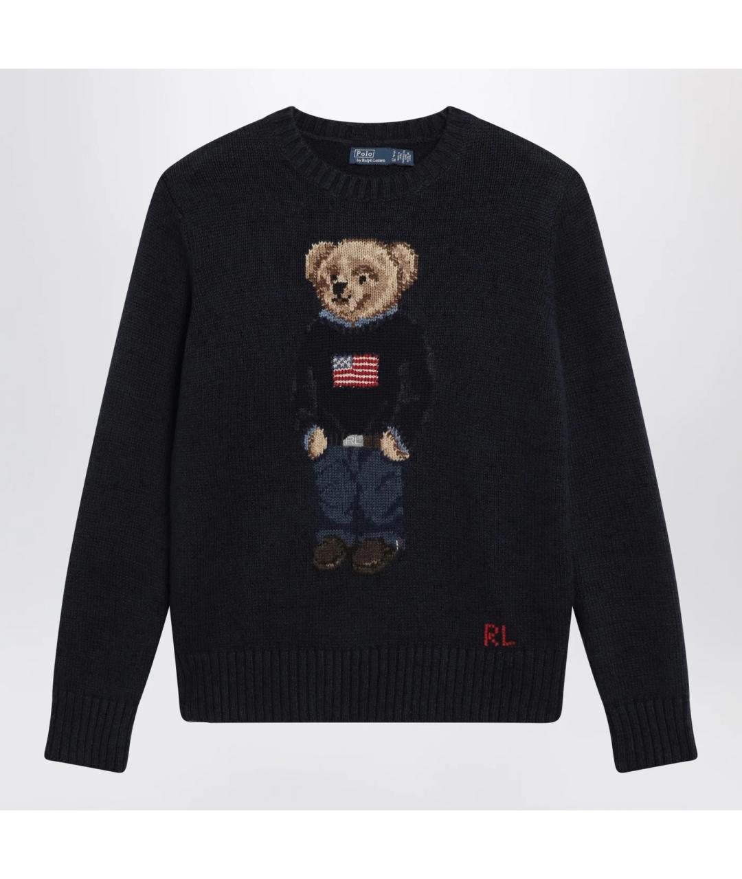 POLO RALPH LAUREN Темно-синий хлопковый джемпер / свитер, фото 3