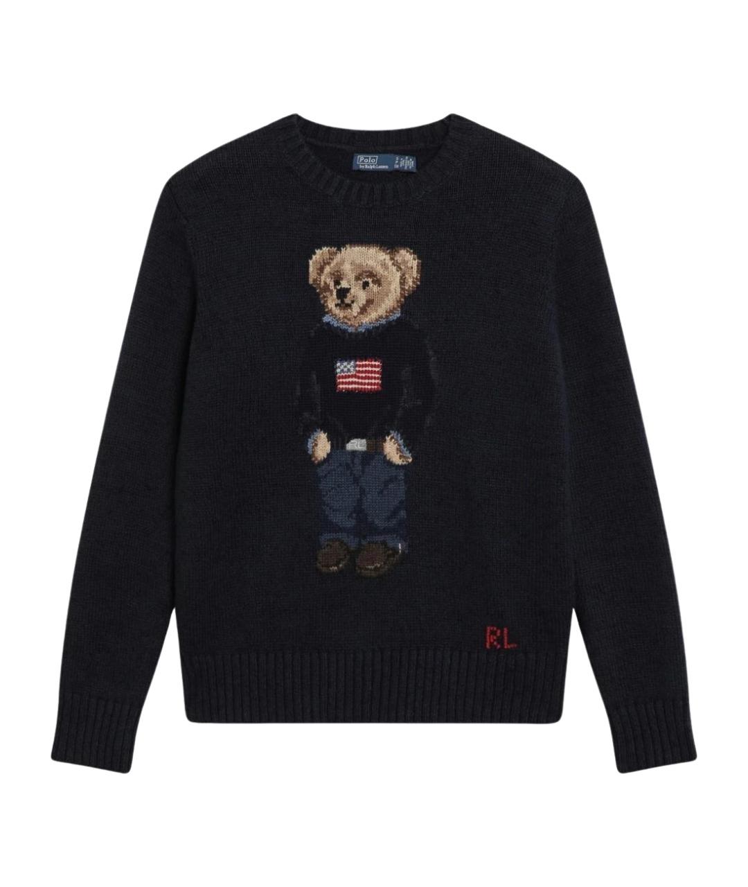 POLO RALPH LAUREN Темно-синий хлопковый джемпер / свитер, фото 1